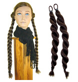 Braids 2x S, crimped hair, ashy dark blonde color