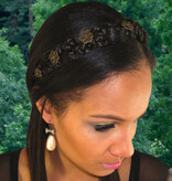 Braided Headband Snow White M col 3 dark brown