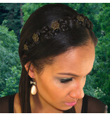 Braided Headband Snow White M col 3 dark brown