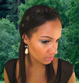 Braided Headband Snow White M col 3 dark brown