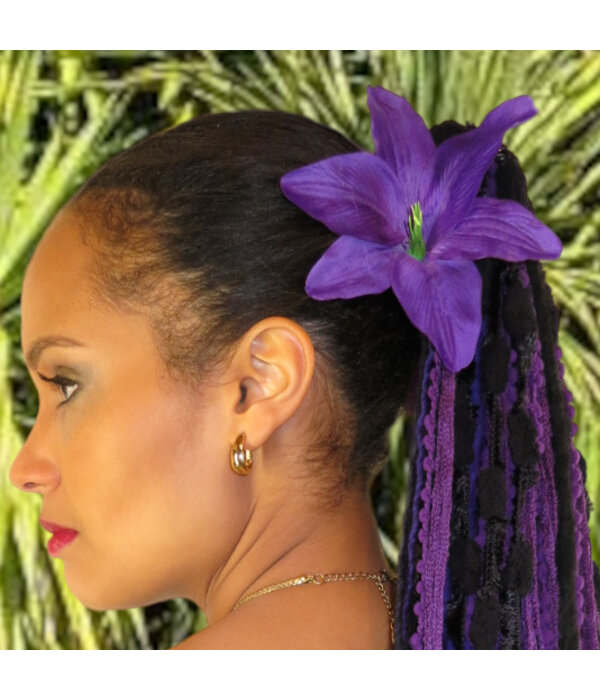 Purple Lily Hair Flower 2 x