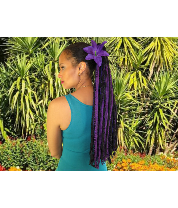 Purple Lily Hair Flower 2 x