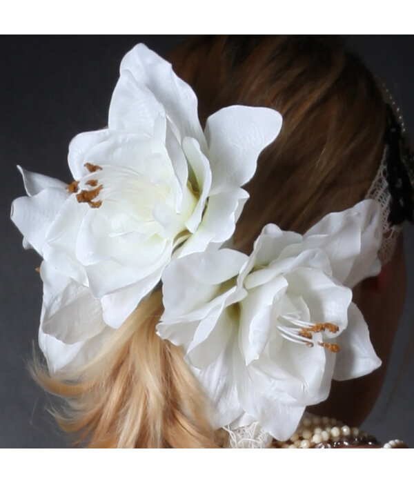 Wedding Amaryllis Hair Flower 2 x