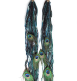 Goth Mermaid (peacock) belt clip/ yarn falls