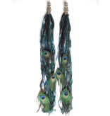 Goth Mermaid (peacock) belt clip/ yarn falls