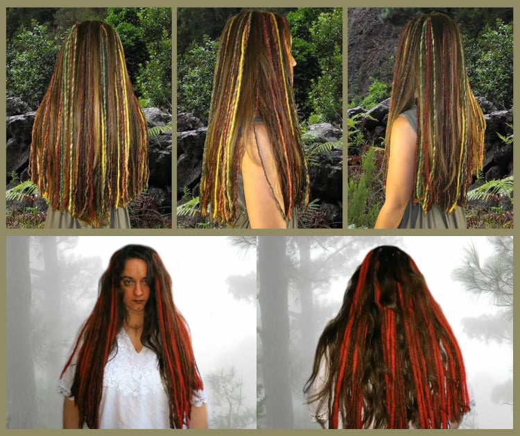 5-7 dreadlocks clip-ins with lots of locks to blend with your own hair