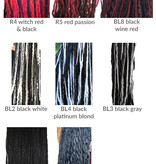 Gothic Clip-in Dreads, black-colorful