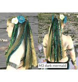 Gothic Clip-in Dreads, black-colorful