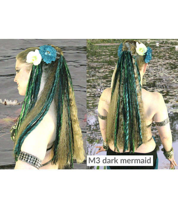 Gothic Clip-in Dreads, black-colorful