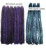 Gothic Clip-in Dreads, black-colorful