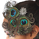 Pfauenfeder Headpiece Silberblume