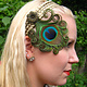 Pfauenfeder Fascinator Bronzeblume