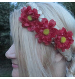 Red Daisy Hair Flowers