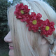 Red Daisy Hair Flowers