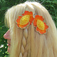 Bollywood Hair Flowers, Orange Gold