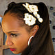 Bollywood Hair Flowers, Ivory-Gold