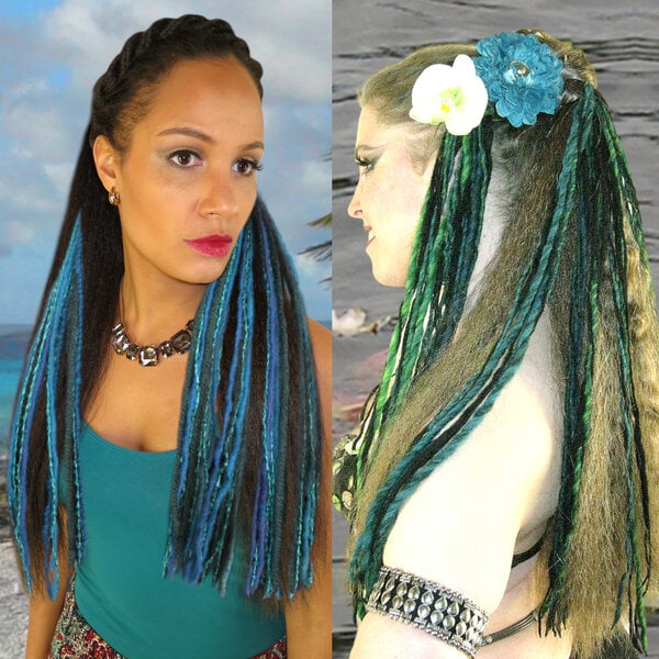 Clip-in Dreads MERMAID & PEACOCK