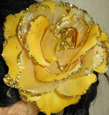 Haarblume Rose Goldsonne 2x