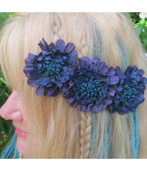 Blue-Teal Hair Flowers
