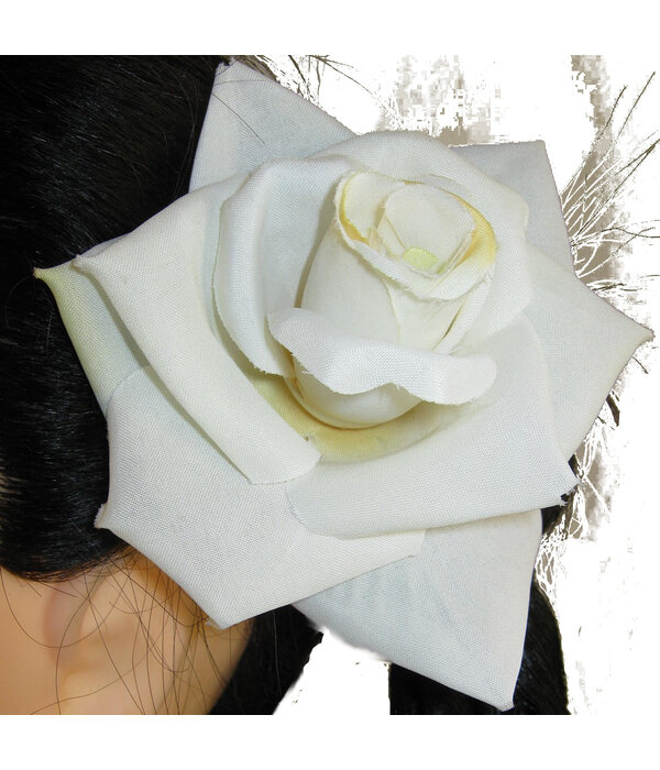 Haarblüte Rose creme-weiß 2 x