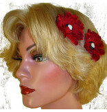 Goth Skull Cameo Hair Flowers 2 x