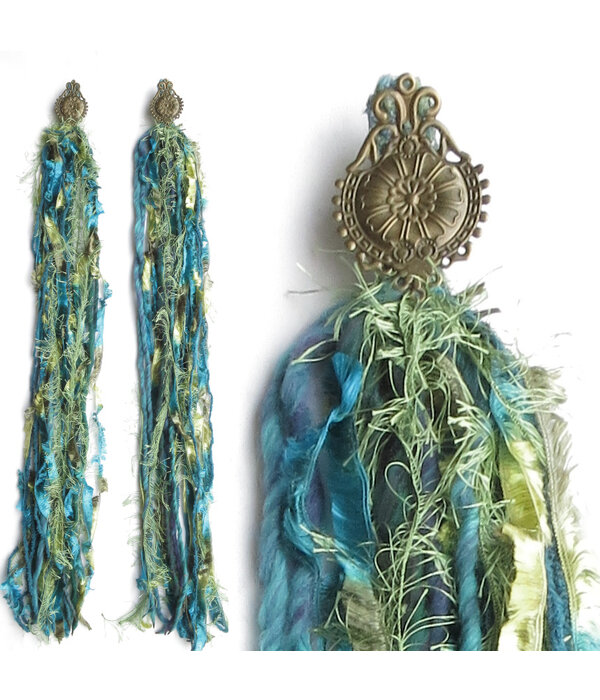 Mermaid (Peacock) hip & hair tassel clip/ yarn fall
