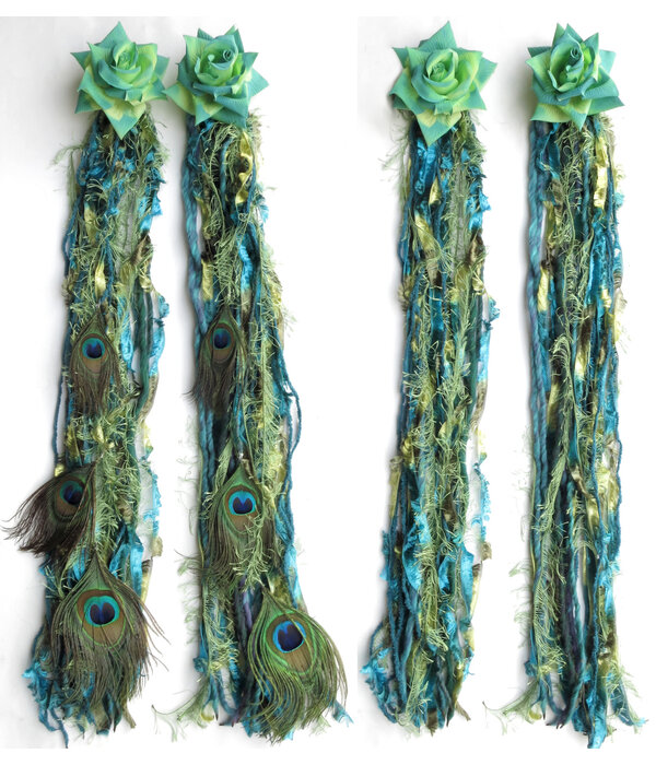 Mermaid (Peacock) hip & hair tassel clip/ yarn fall
