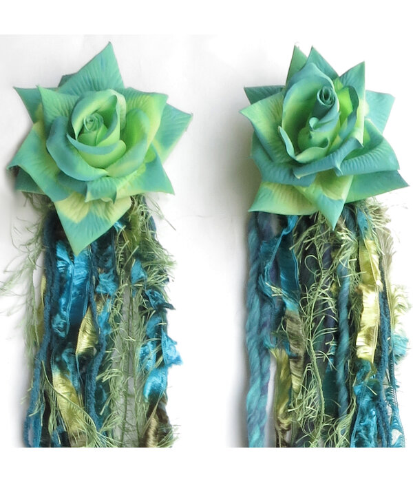 Mermaid (Peacock) hip & hair tassel clip/ yarn fall