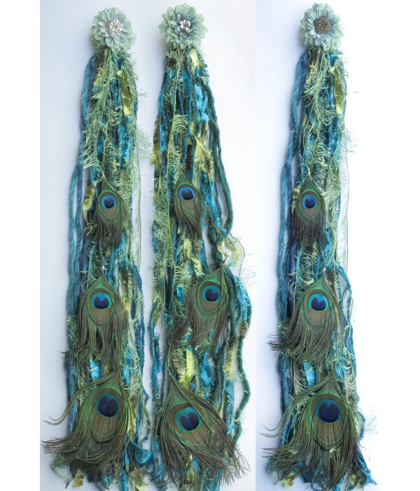 Mermaid (Peacock) hip & hair tassel clip/ yarn fall