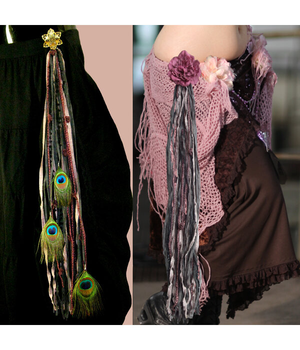 Haarschmuck Gürtelclip Nostalgie Pfau