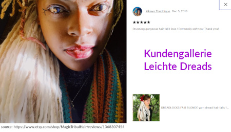 Klicke hier für alle Kundenfotos von superleichte Dreadlocks!