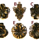 Edle Bronze Haarblumen, 1, 2, 3, 4, 5 oder 6 Stück