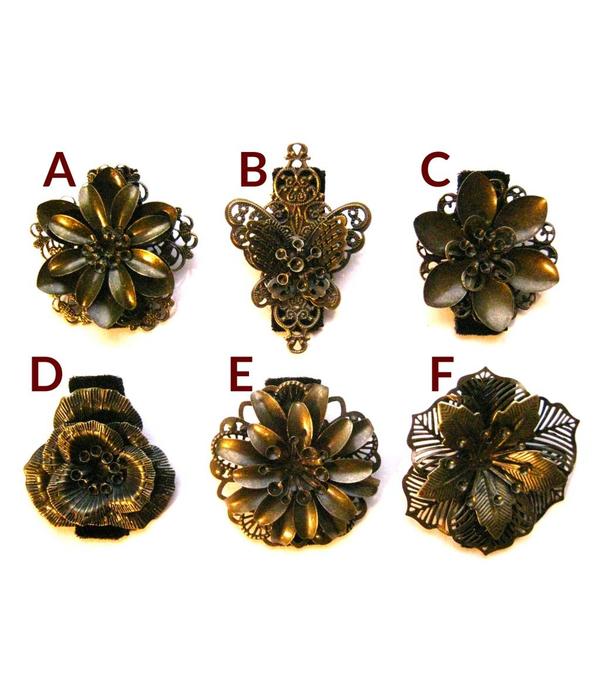 Bronze Hair Flowers, 1, 2, 3, 4, 5 or 6 pieces