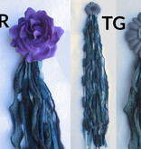 Goth Mermaid (peacock) belt clip/ yarn falls