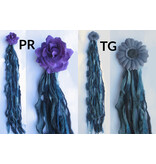 Goth Mermaid (peacock) belt clip/ yarn falls