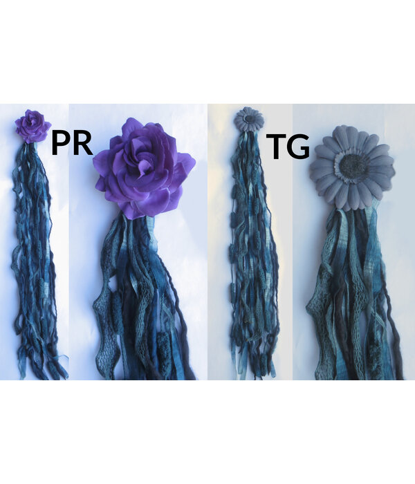 Goth Mermaid (peacock) belt clip/ yarn falls