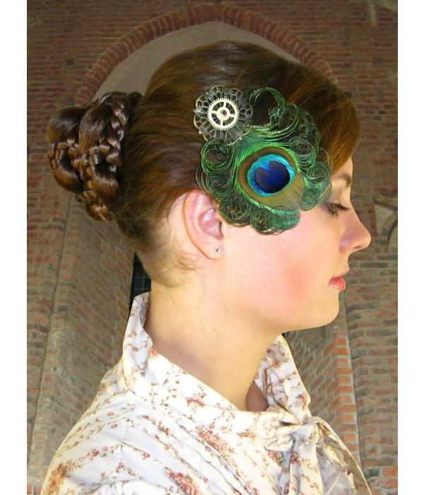 Steampunk Pfau Fascinator