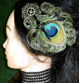 Steampunk Zeitgeist Peacock Feather Fascinator