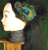 Steampunk Zeitgeist Peacock Feather Fascinator