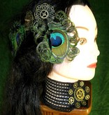 Steampunk Zeitgeist Pfau Haarschmuck Set