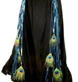 Goth Mermaid (peacock) belt clip/ yarn falls