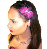 Wine Red Orchid Hair Flowers 2 x