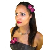 Wine Red Orchid Hair Flowers 2 x