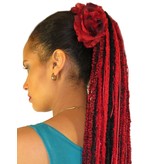 Wine Red Rose Hair Flower 2 x