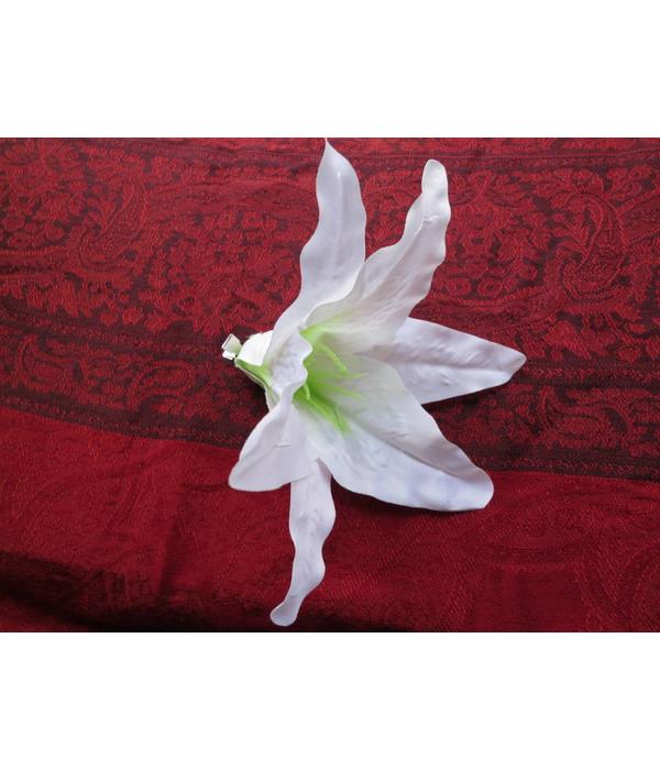 White Aloha Lily Hair Flower 2 x