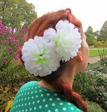 White Chrysanthemum Hair Flower 2 x