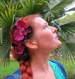 Wine Red Orchid Hair Flowers 2 x