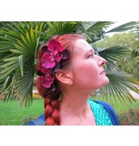 Wine Red Orchid Hair Flowers 2 x