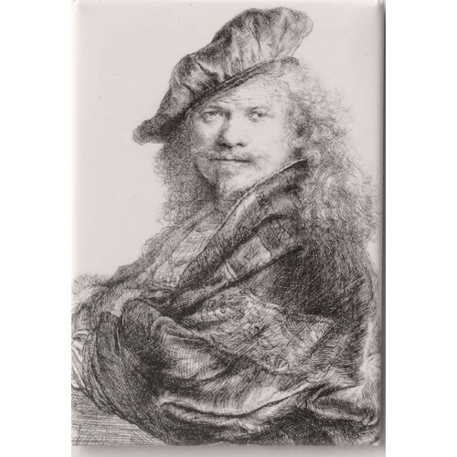 Magneet Zelfportret Rembrandt leunend 