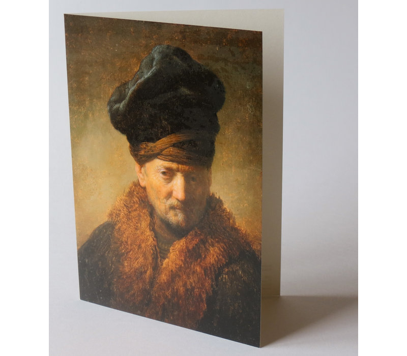 Greeting Card Old Man with Fur Cap